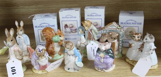 Thirteen Royal Albert Beatrix Potter figures, four boxed